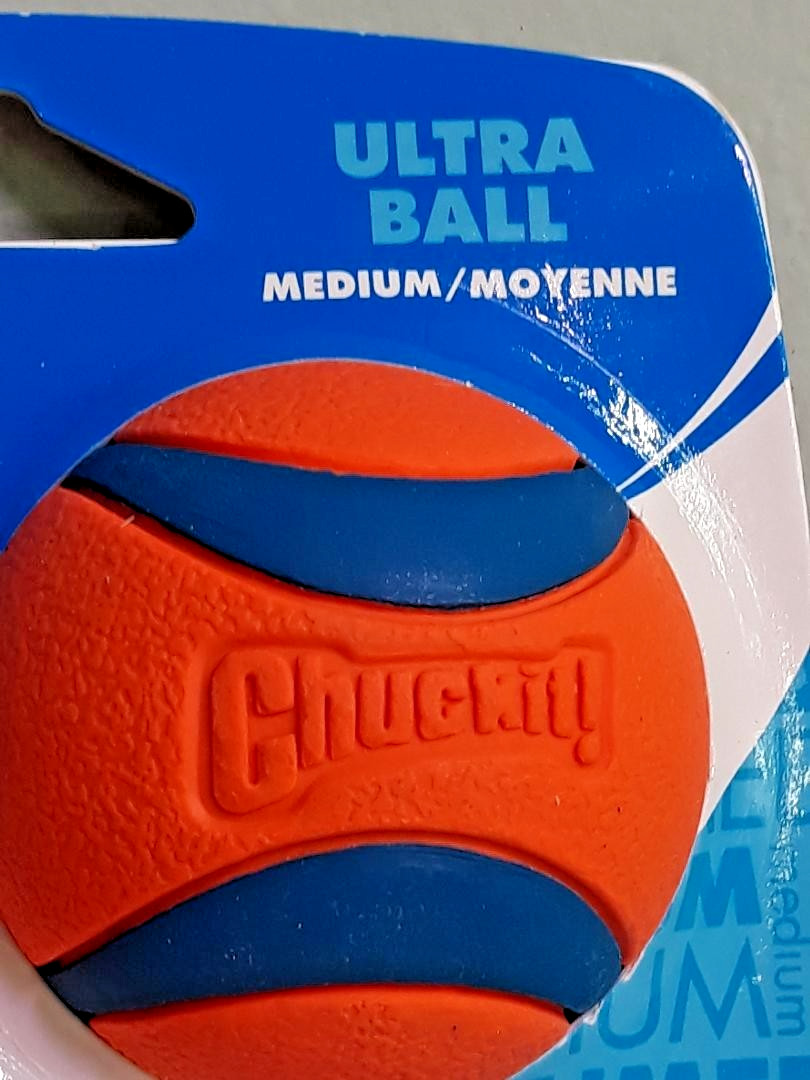 Chuckit Ultra Squeaker Ball Durable High Bounce Chewable Dog Toy Medium 2-pack