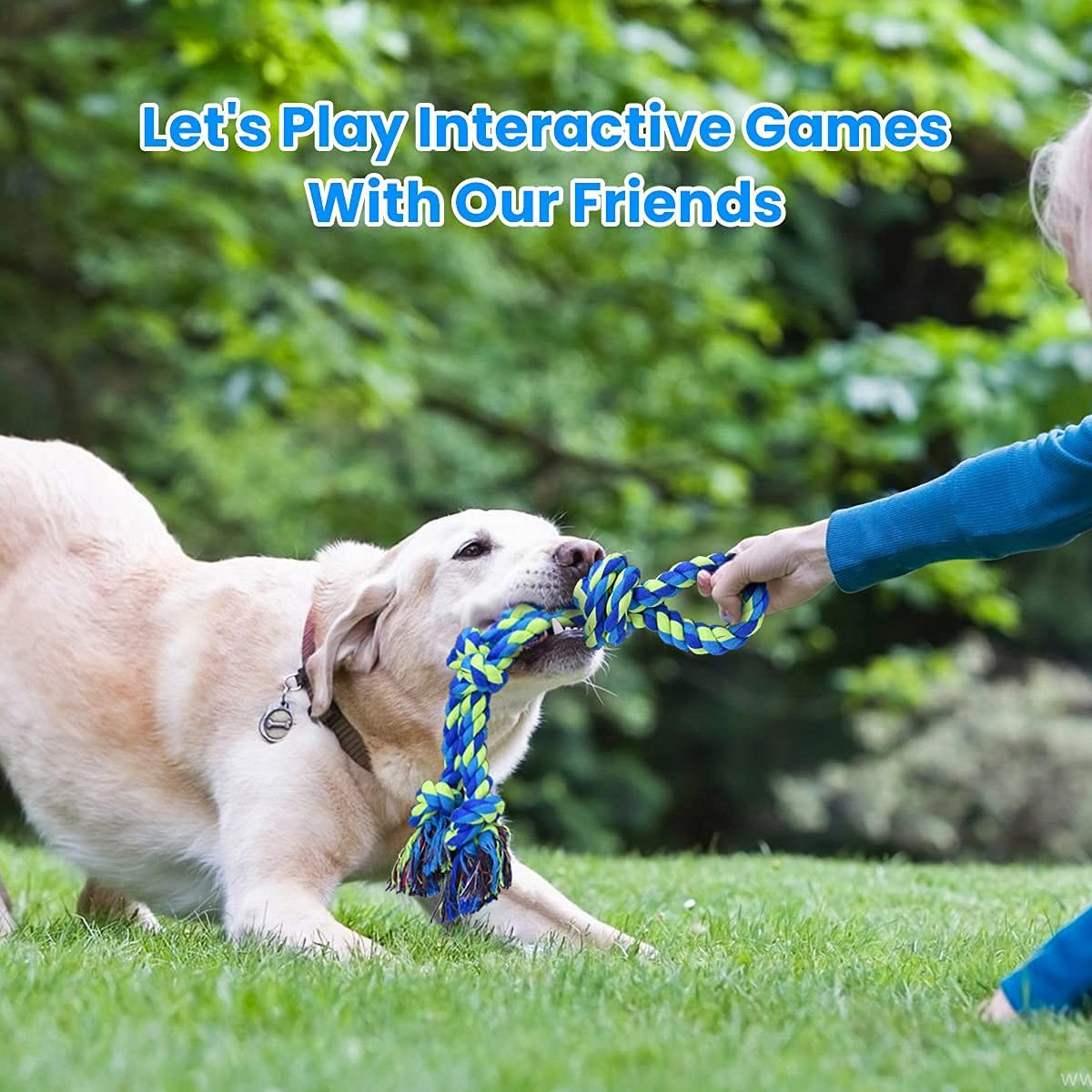 Heavy Duty Dog Rope Toy Large Aggressive Chewers Indestructible Tug 2 Pcs