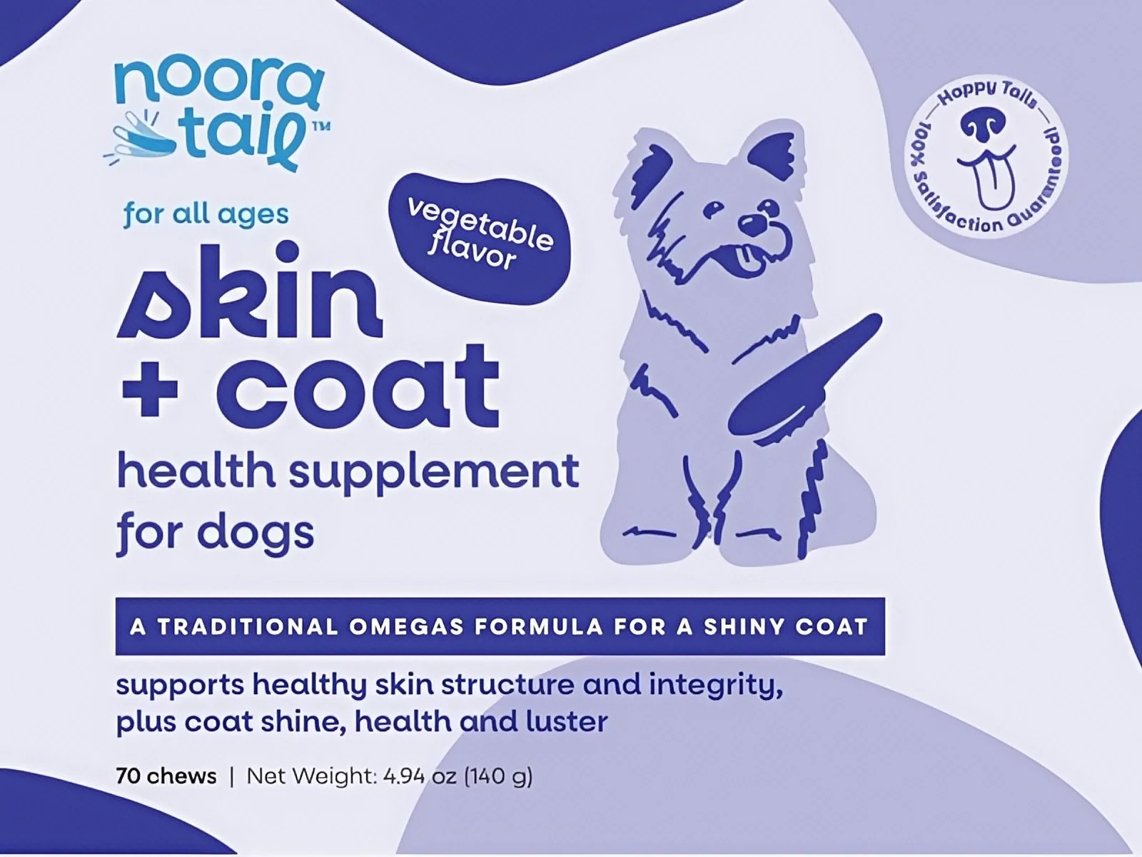 Noora Dog Skin & Coat Supplement for Shiny Coat Healthy Skin Omega Chews