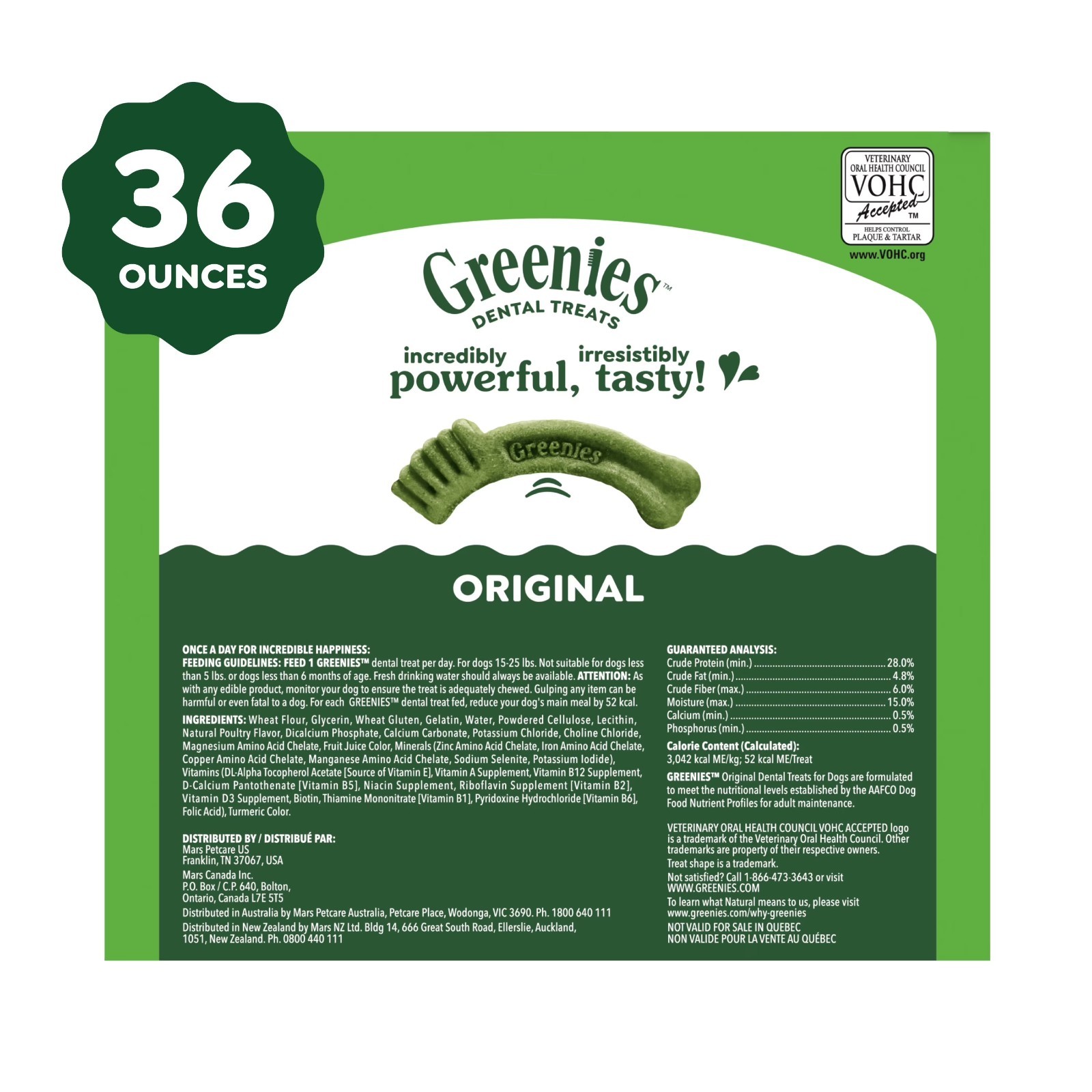Greenies Original Petite Dental Dog Treats for Adult Dogs, 36 oz Bag, 60 Count