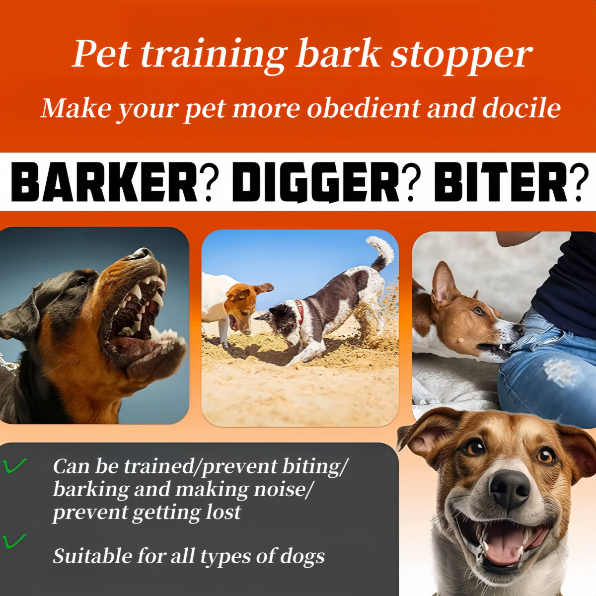 Automatic Anti Barking Dog Collar Stop Barkin Electric Training Collar for Dog