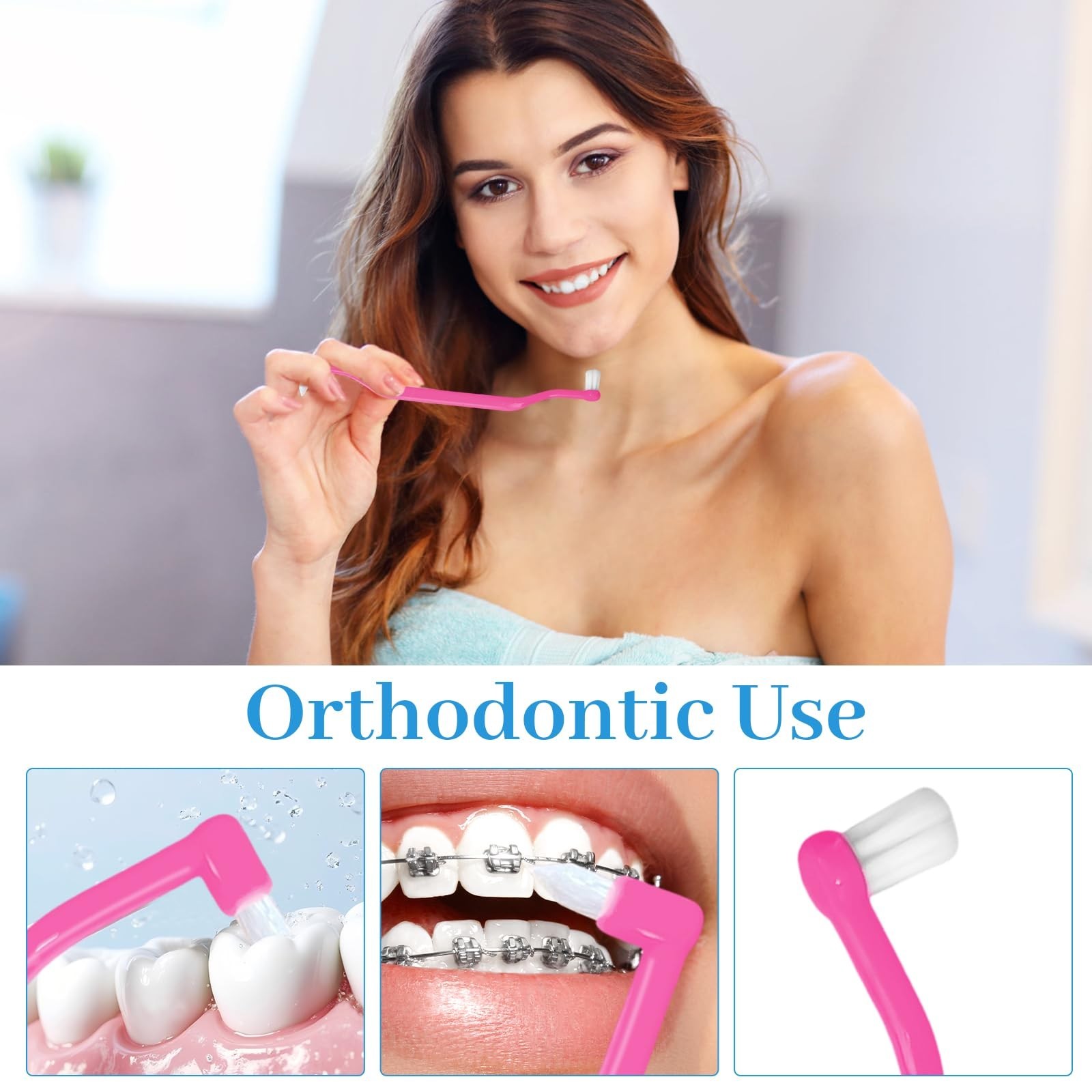 6 Pieces 2-in-1 Toothbrush with Interdental and Wisdom Teeth Brush Heads for …