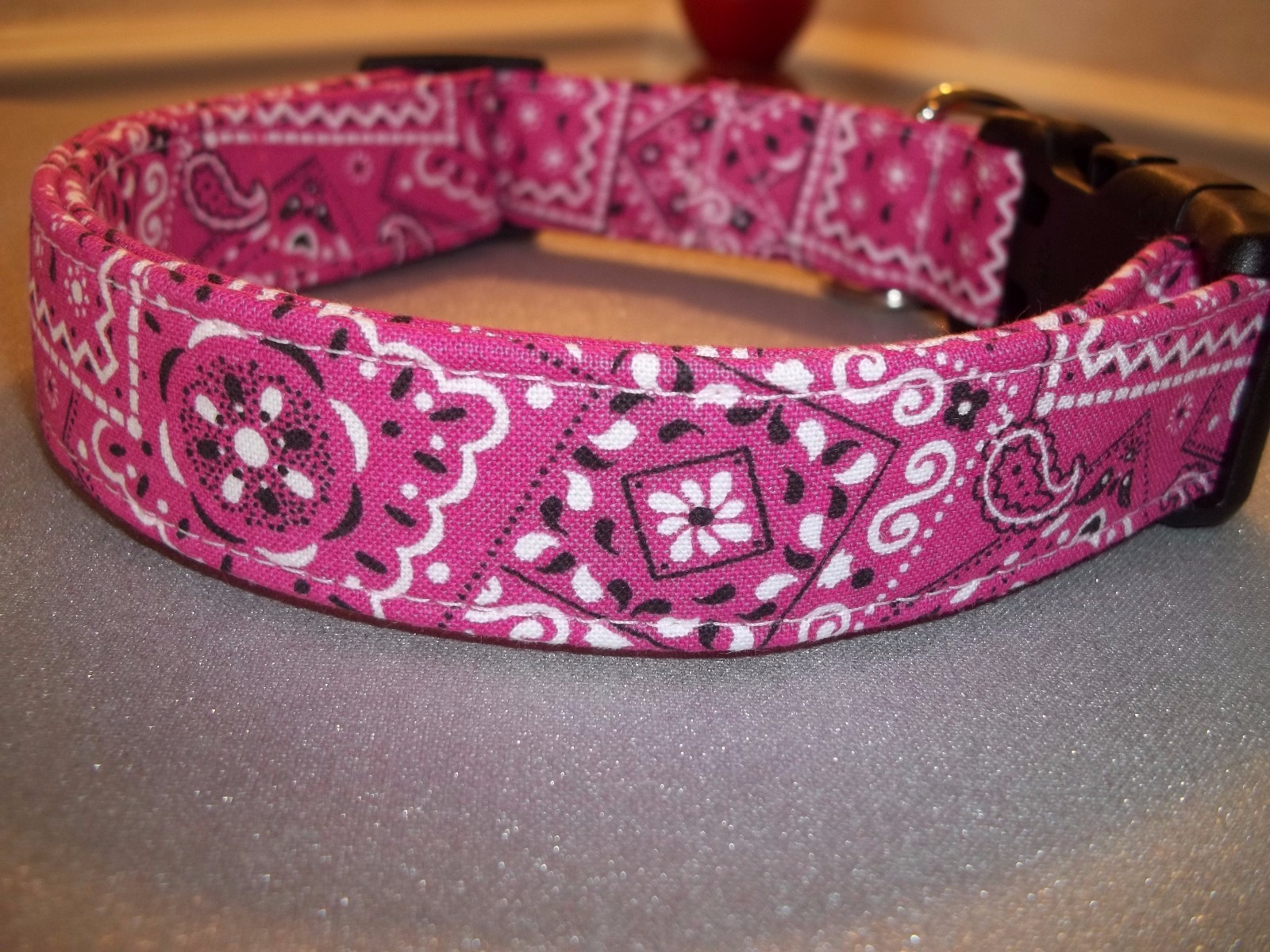 Flamingo Hot Pink Bandana Terris Dog Collar handmade adjustable charming western