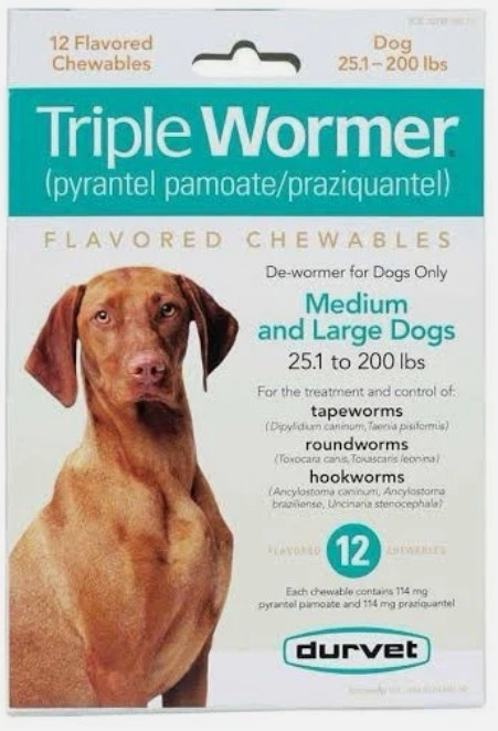 Durvet Triple Wormer for Medium and Large Dogs 12ct