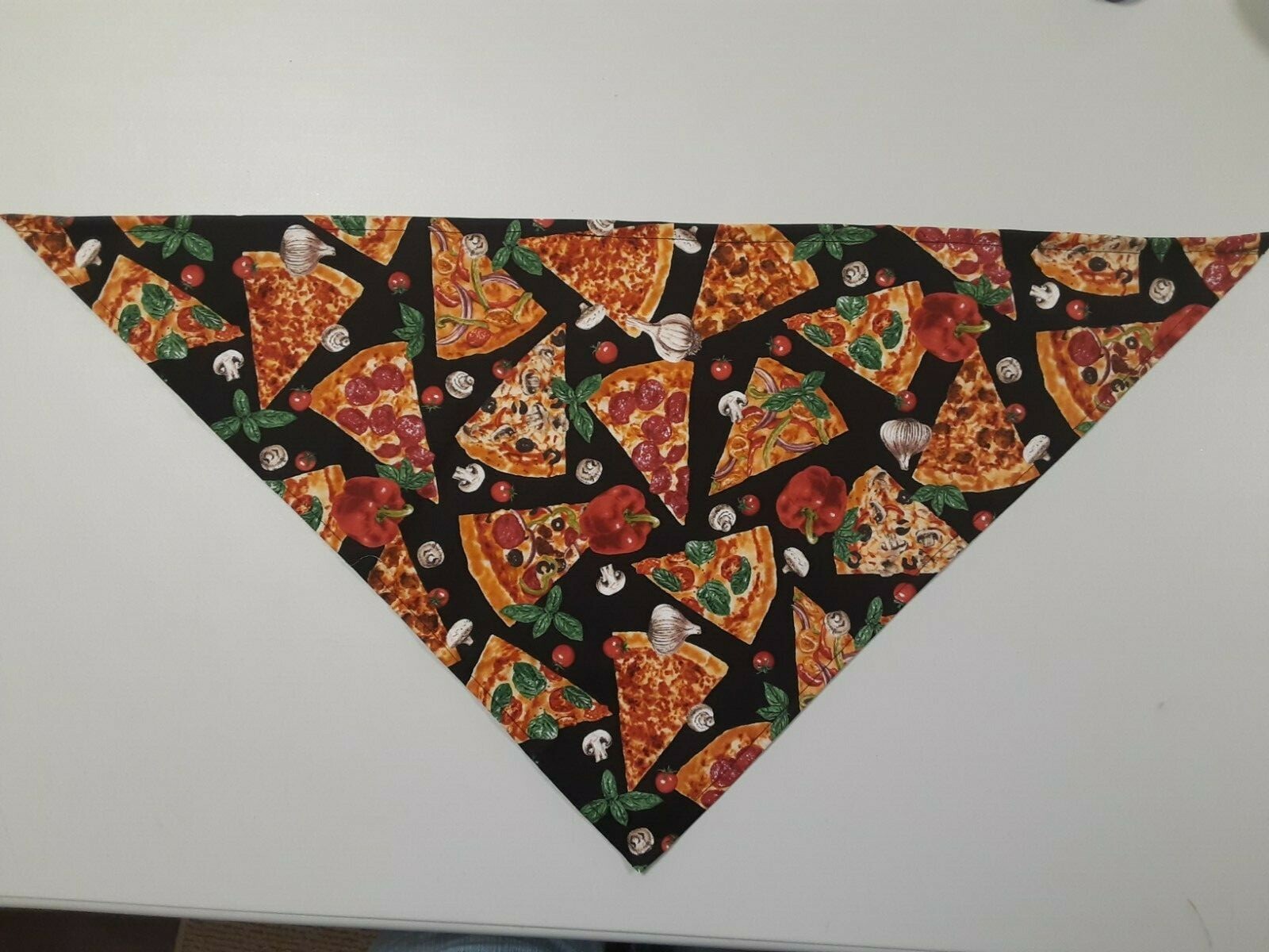 Dog Bandana, Scarf, Tie On, Pizza, Novelty, Large, Medium