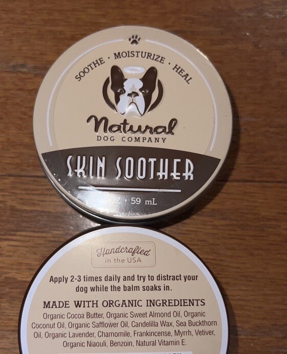 2 NEW NATURAL DOG COMPANY ORGANIC SKIN SOOTHER’s Heals Rashes Dry Skin 2 oz FREE