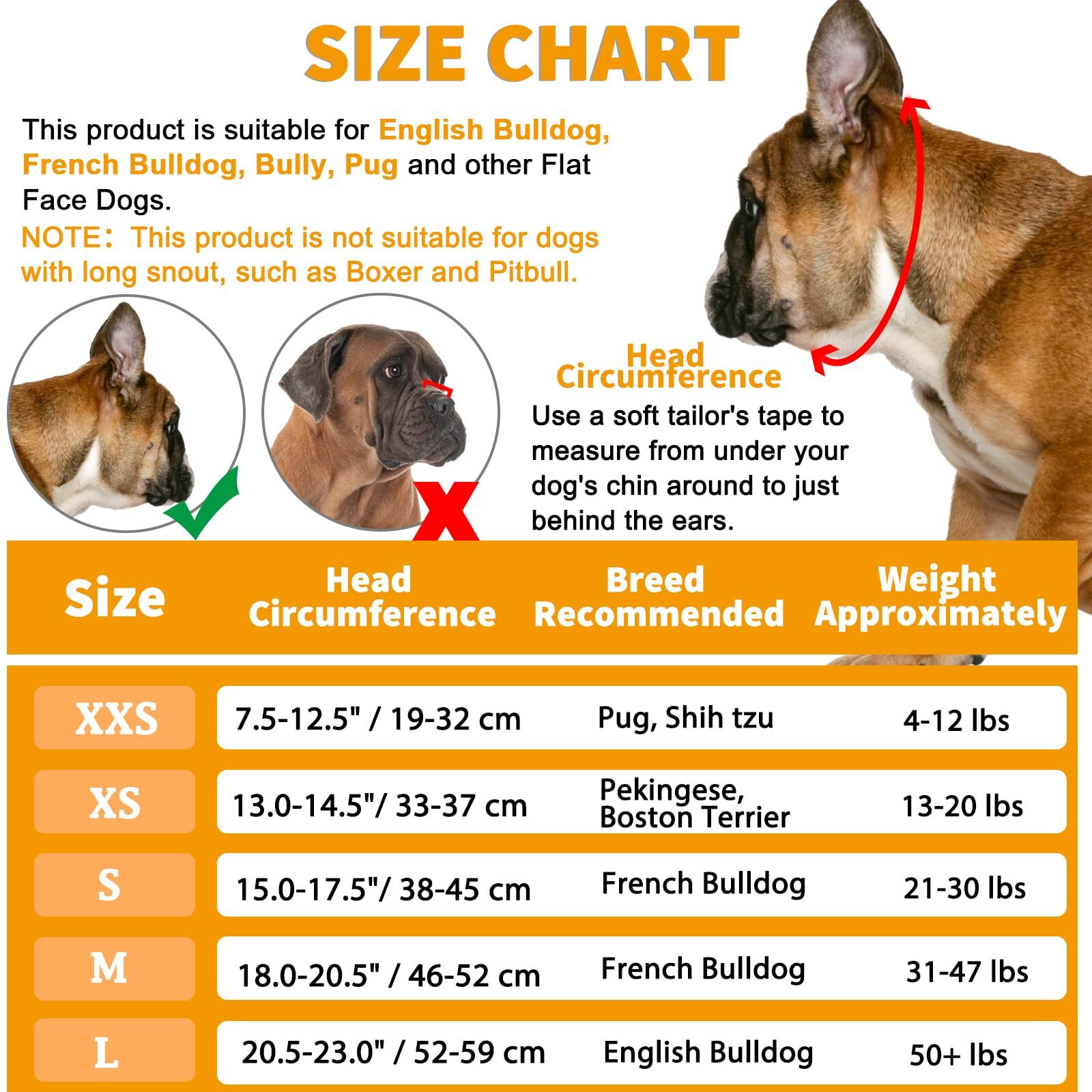 French Bulldog Muzzle, Short Snout Dog Muzzle for Shih Tzu English Bulldog, M…