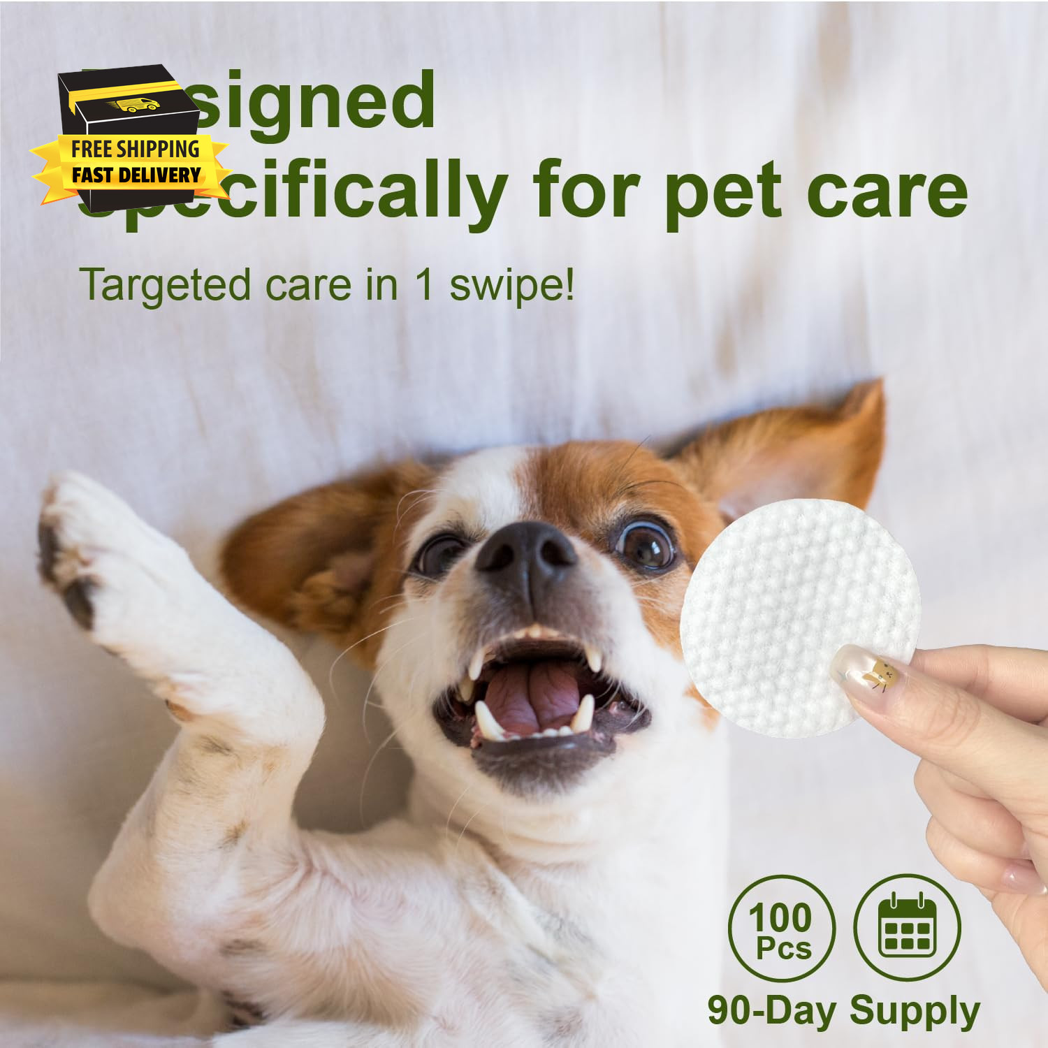 Eyes Wipes for Dogs & Cats – Gently Remove Tear Stain, Debris, Discharge, Crust