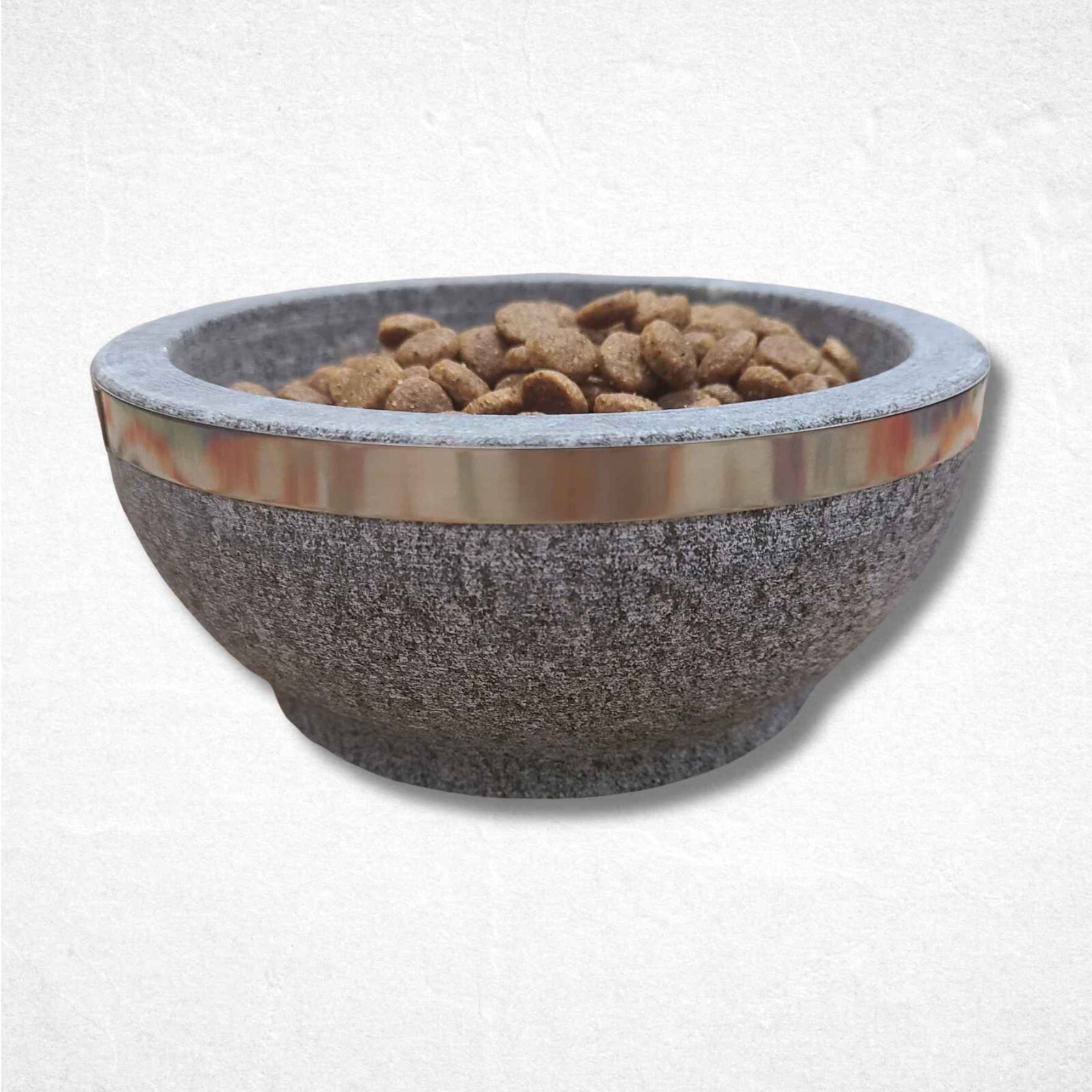 Natural Stone Dog Bowl Standard Dog Bowl Size S Modern Raw Beauty Heavy Bowl