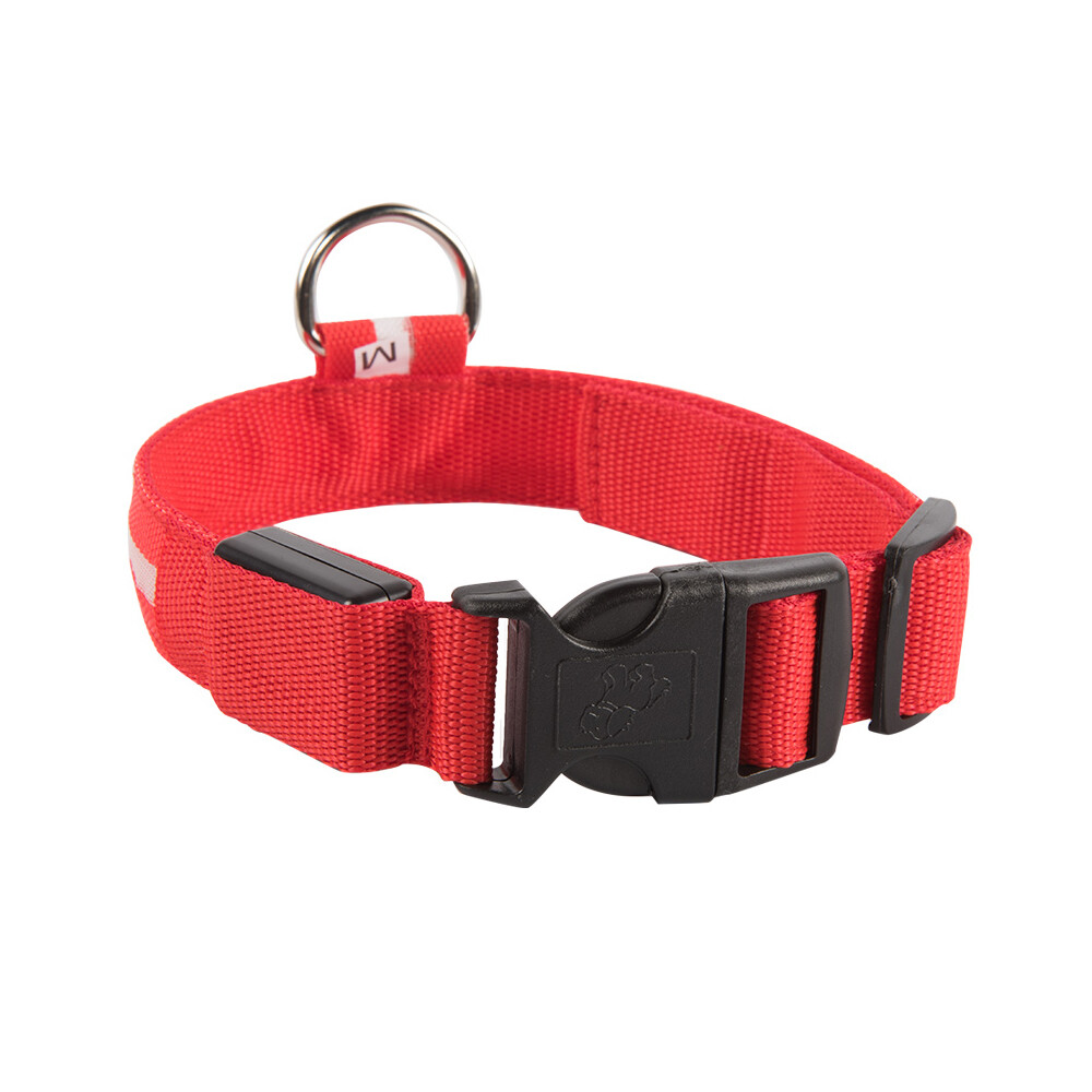 Dog LED Collar Blinking Night Flashing Light Up Glow Adjustable Pets Safety USA