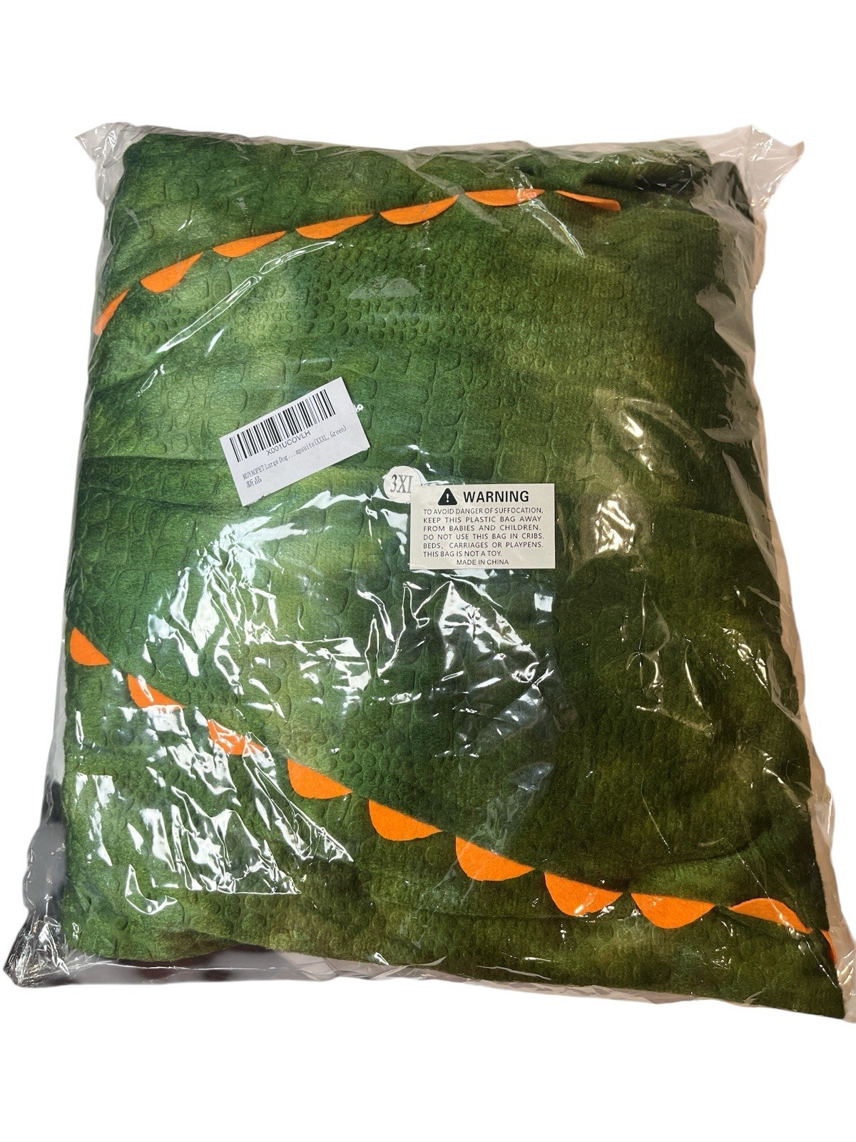 New! Dog Crocodile Design Costume XXXL (3XL) 90-120 lbs. Pet Clothes Alligator