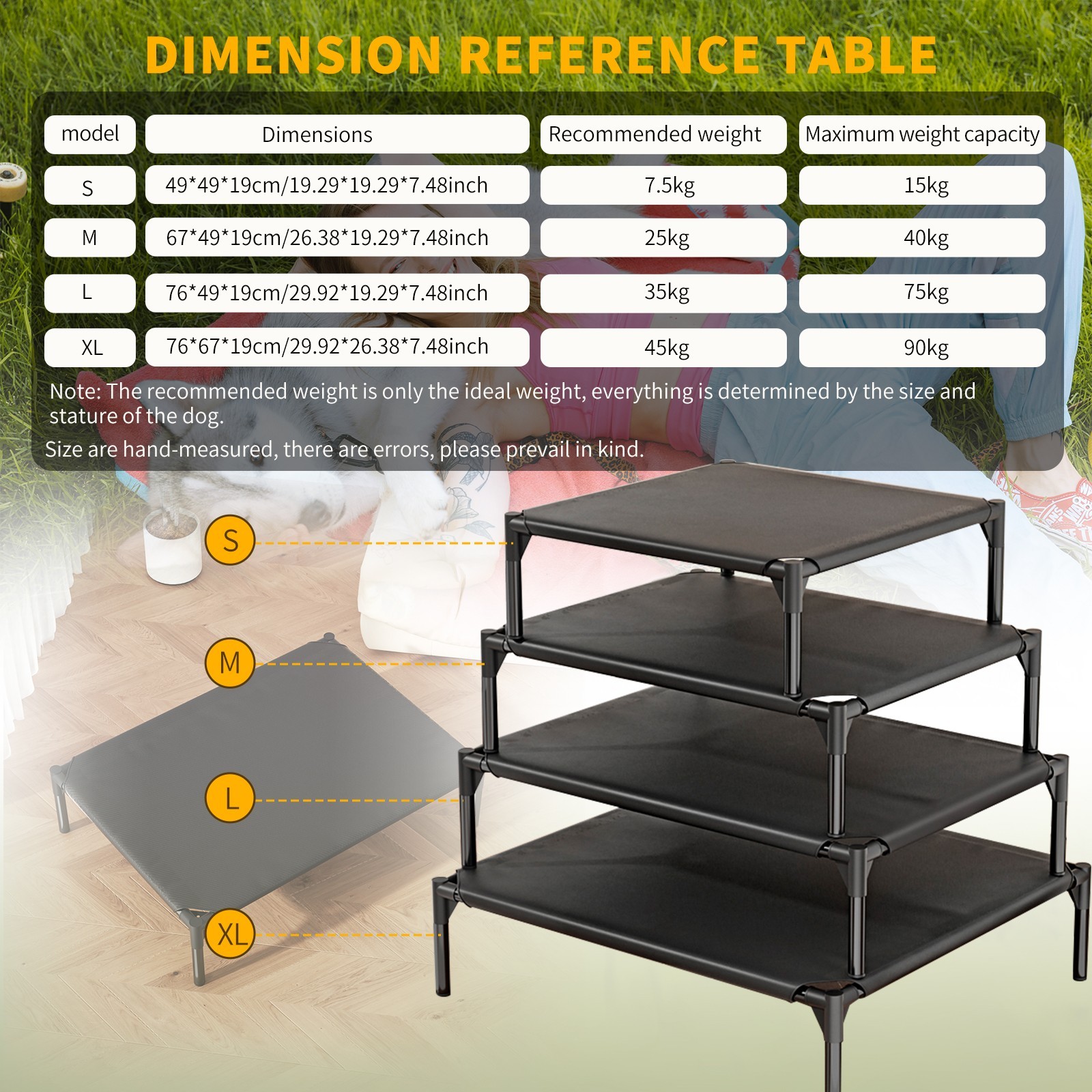 Elevated Dog Bed Pet cot for Large Dog Portable Raised Dog Cot Indoor and Outd