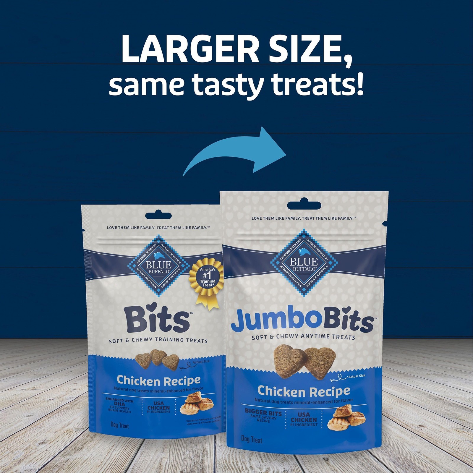 Blue Buffalo Jumbo Bits, Soft & Chewy Anytime Treats, 4 Ounce (Pack of 1)