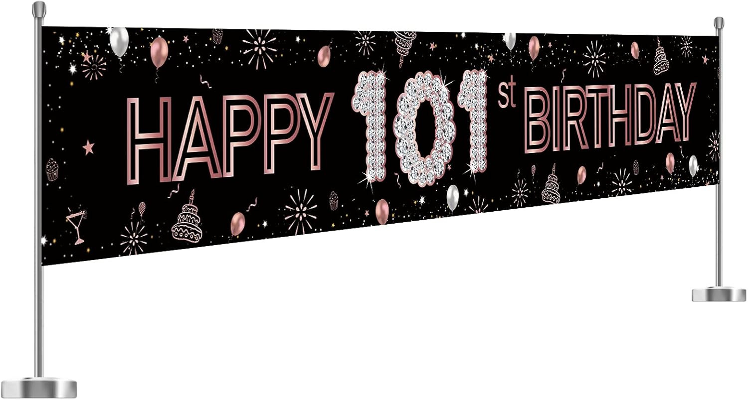 Large Happy 101st Birthday Banner / 101st Birthay Decorations Banner/Number 101s