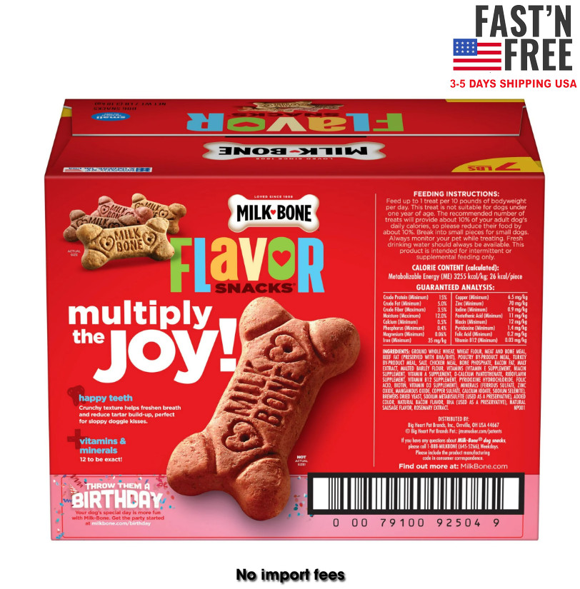 Milk Bone Flavor Snacks Small Dog Biscuits, Flavored Crunchy Dog Treats, 7 lb.