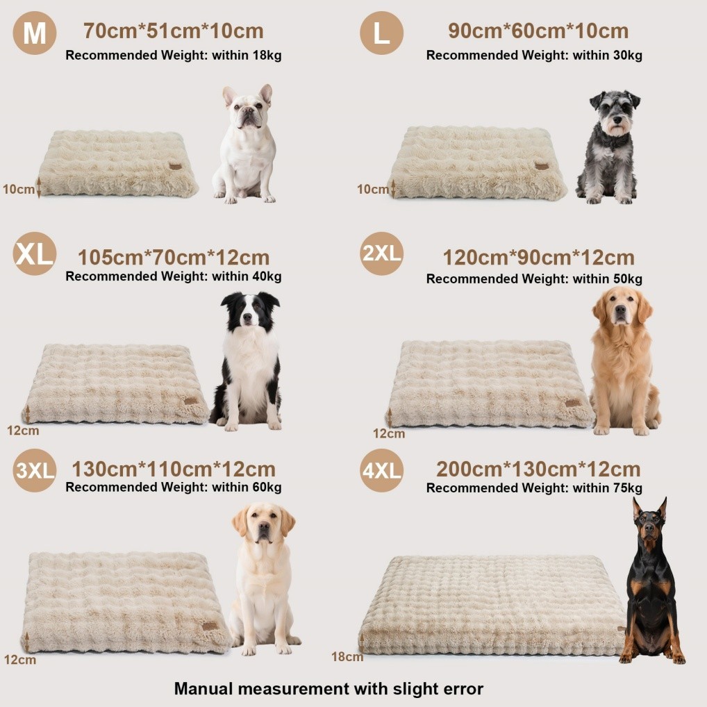 BingoPaw M L XL XXL XXXL XXXXL Dog Bed Soft Plush Anti Anxiety Pet Beds Washable