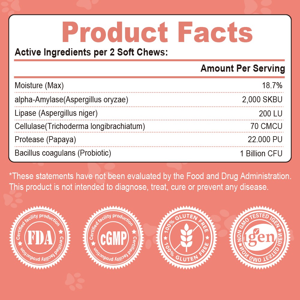 Probiotics for Dogs Soft Chews for Seasonal Allergies, Gut, and Digestive Health