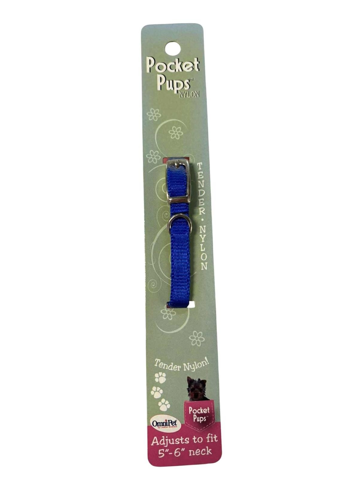 Pocket Pups Dog/Cat/Ferret Micro Pet Collar Xtra-Small 5″-6″ Neck blue