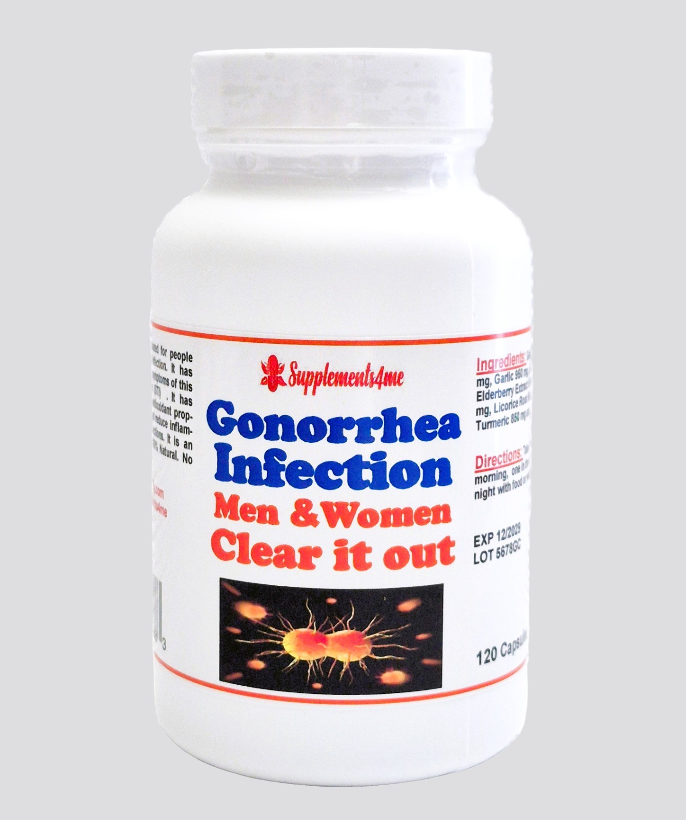 NATURAL HERBS FOR STI GONORRHEA WOMEN MEN – 100% NATURAL- 120 CAPS – MADE IN USA