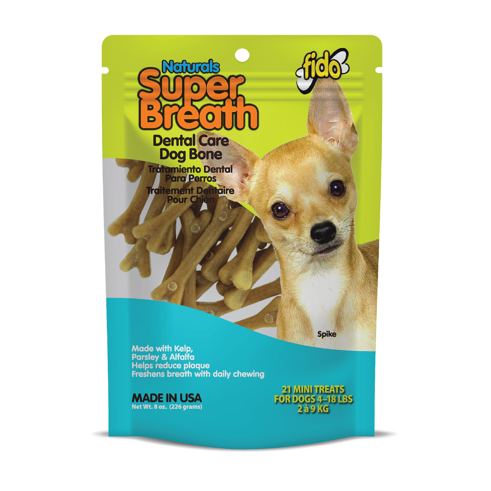Fido Super Breath Dental Care Dog Bones with Chlorophyll – Mini 21ct.