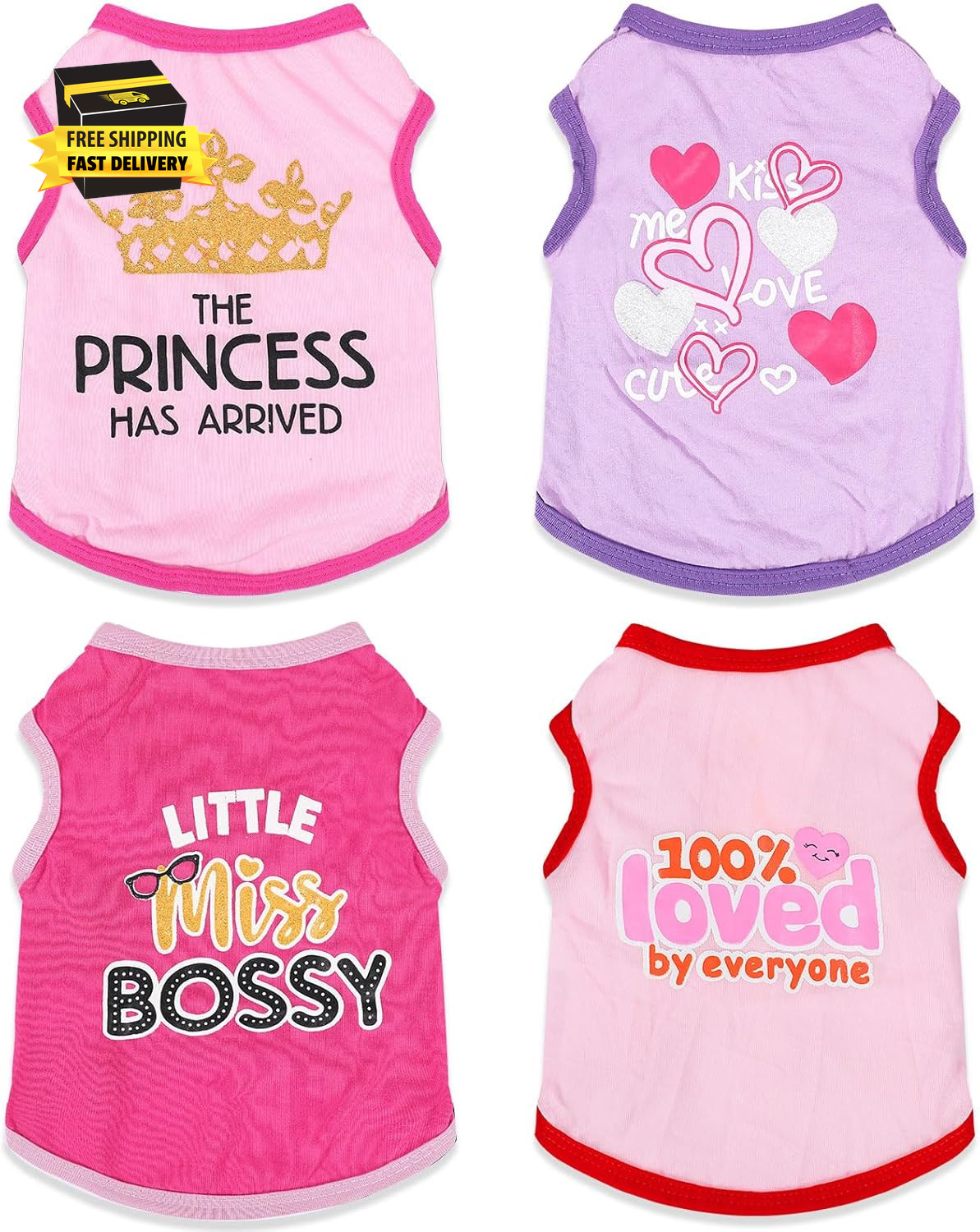 4 Pieces Chihuahua Clothes Cute Dog Clothes for Small Dogs Girl Puppy Shirt York