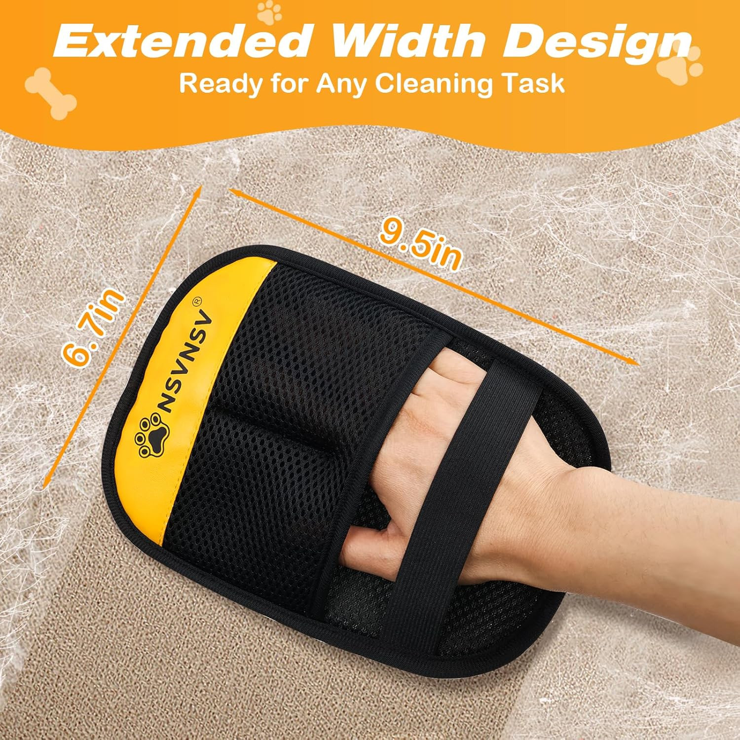Pet Hair Removal Glove for Cats Dogs, Washable Reusable Animal Fur Removal Tool,