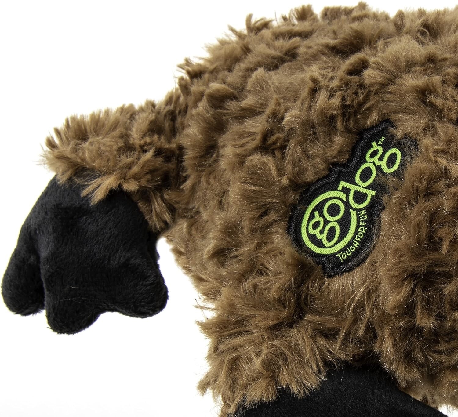 goDog PlayClean Sloth Squeaky Plush Dog Toy with Odor-Sloth (Brown)