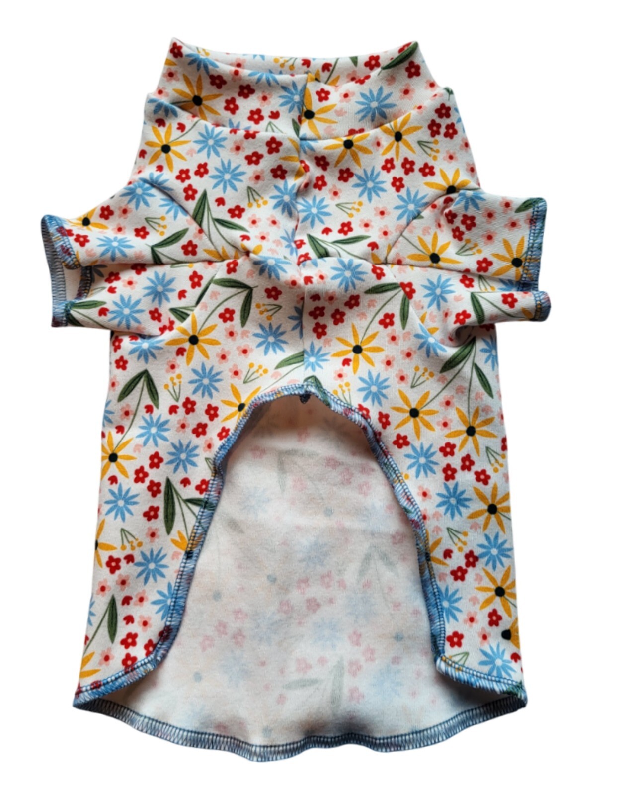 Multicolor Floral Knit Short Sleeve Long Shirt Dog Puppy Pet Clothes 4xs – L
