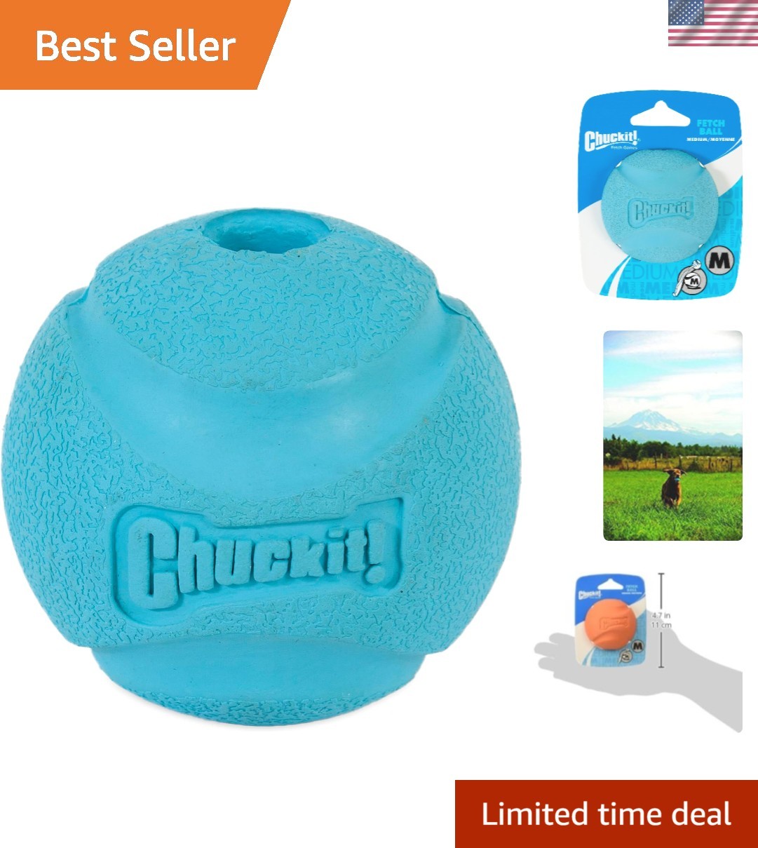 High-Bounce Fetch Ball for Dogs – Vanilla Scented, 2.5 Inch for Medium Breeds