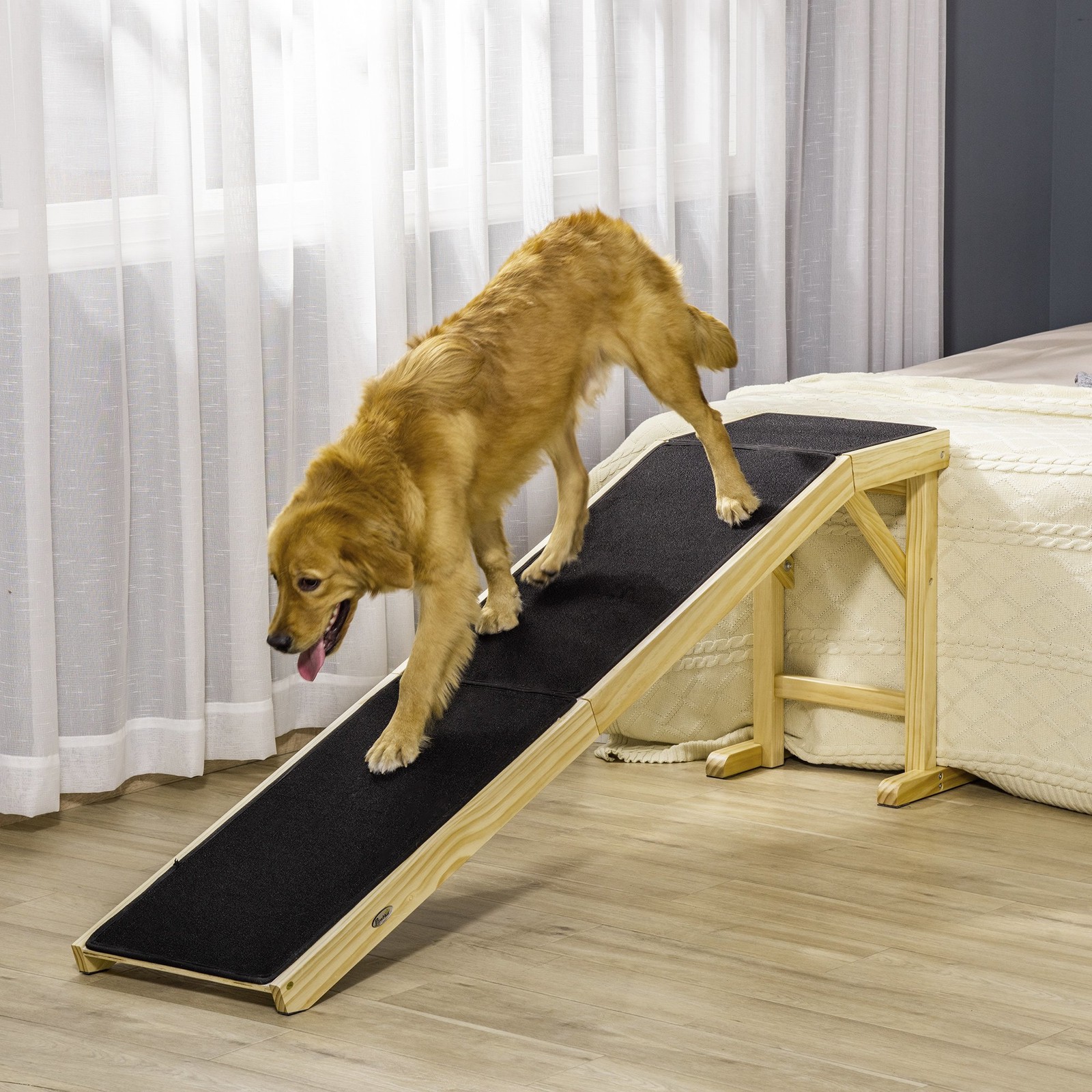 Dog Ramp for High Beds Non-slip Carpet Top Platform for Small Medium Large Pet