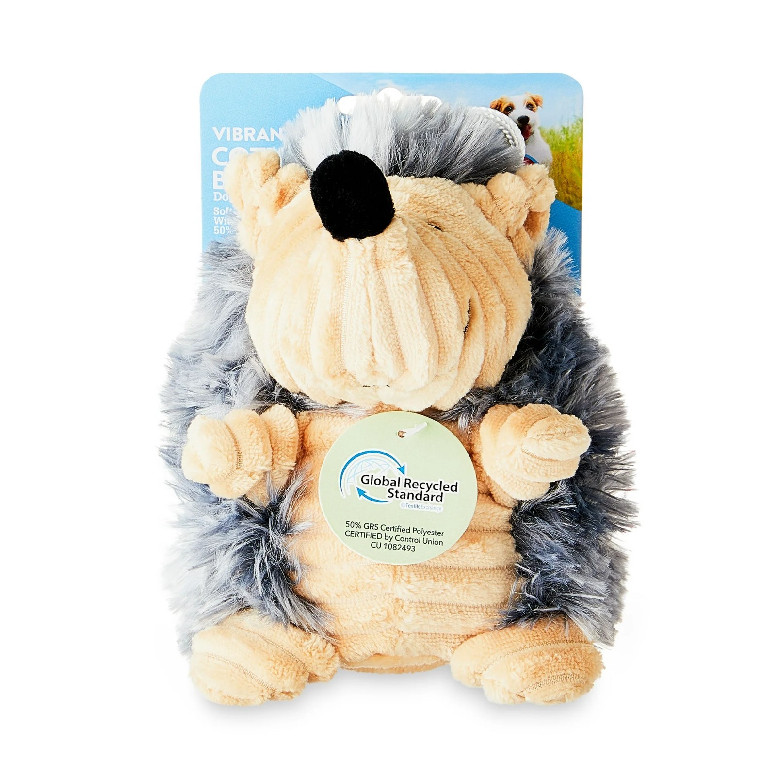 Vibrant Life Cozy Buddy Hedgehog Squeaky Dog Toy