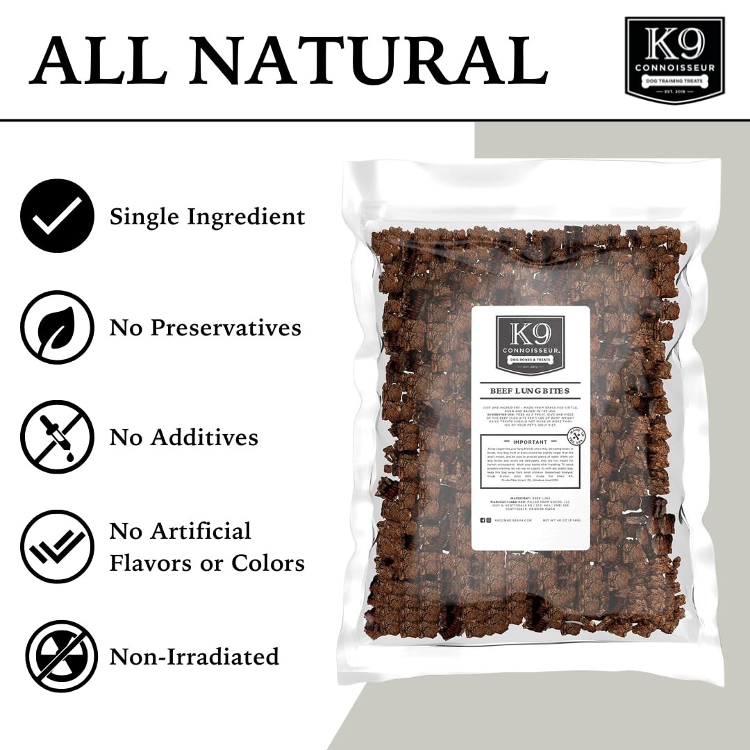 Beef Lung Dog Training Treats All Natural & Lean, USA Made Single Ingredient,…
