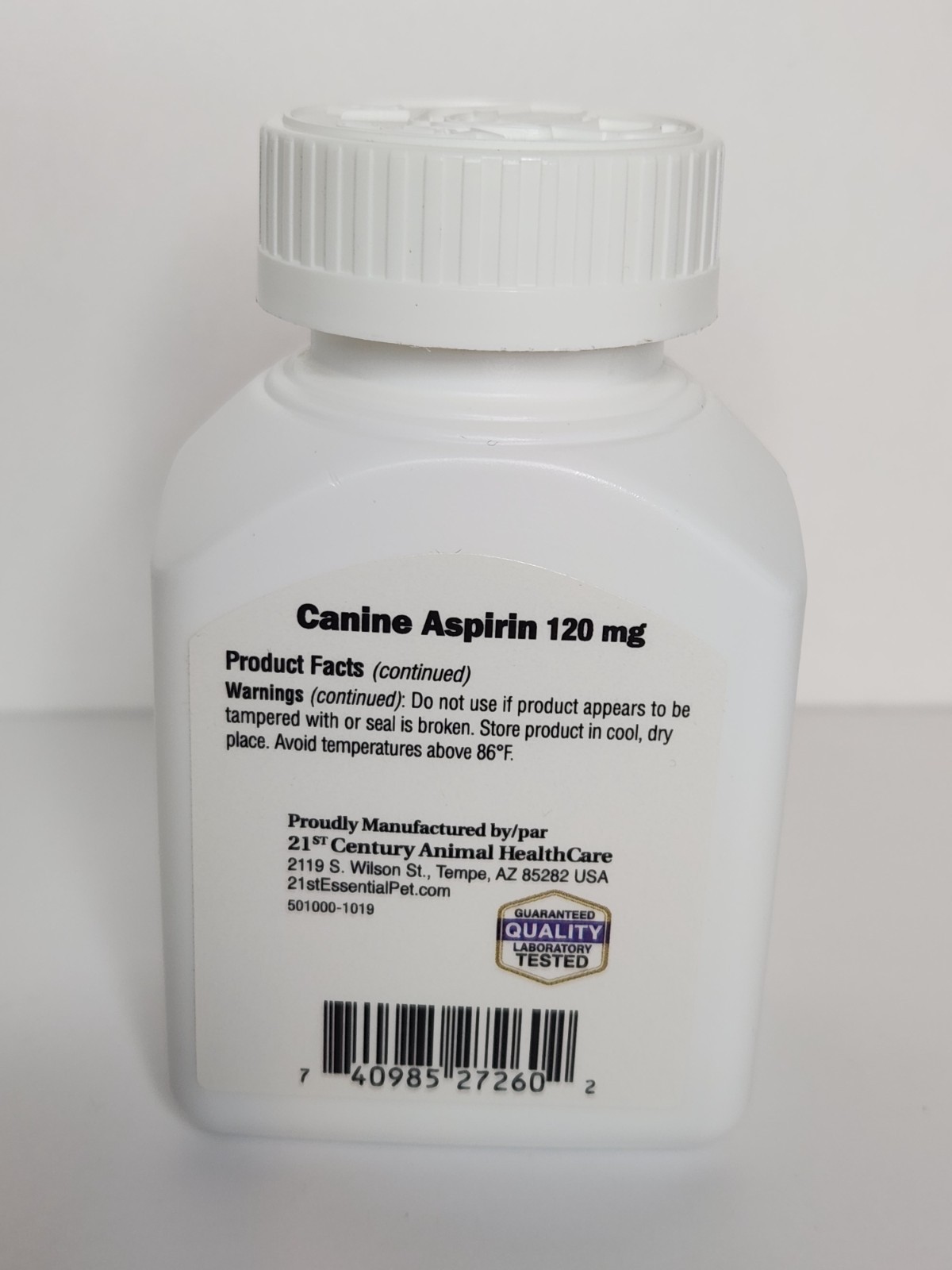 Essential Pet Canine Aspirin for Small-Med Dogs 6-50 lbs 120Mg 75 Chews Sealed!