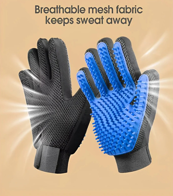 1 pair Pet Hair Remover Glove Comb Dog Cat Grooming Deshedding Massage Brush