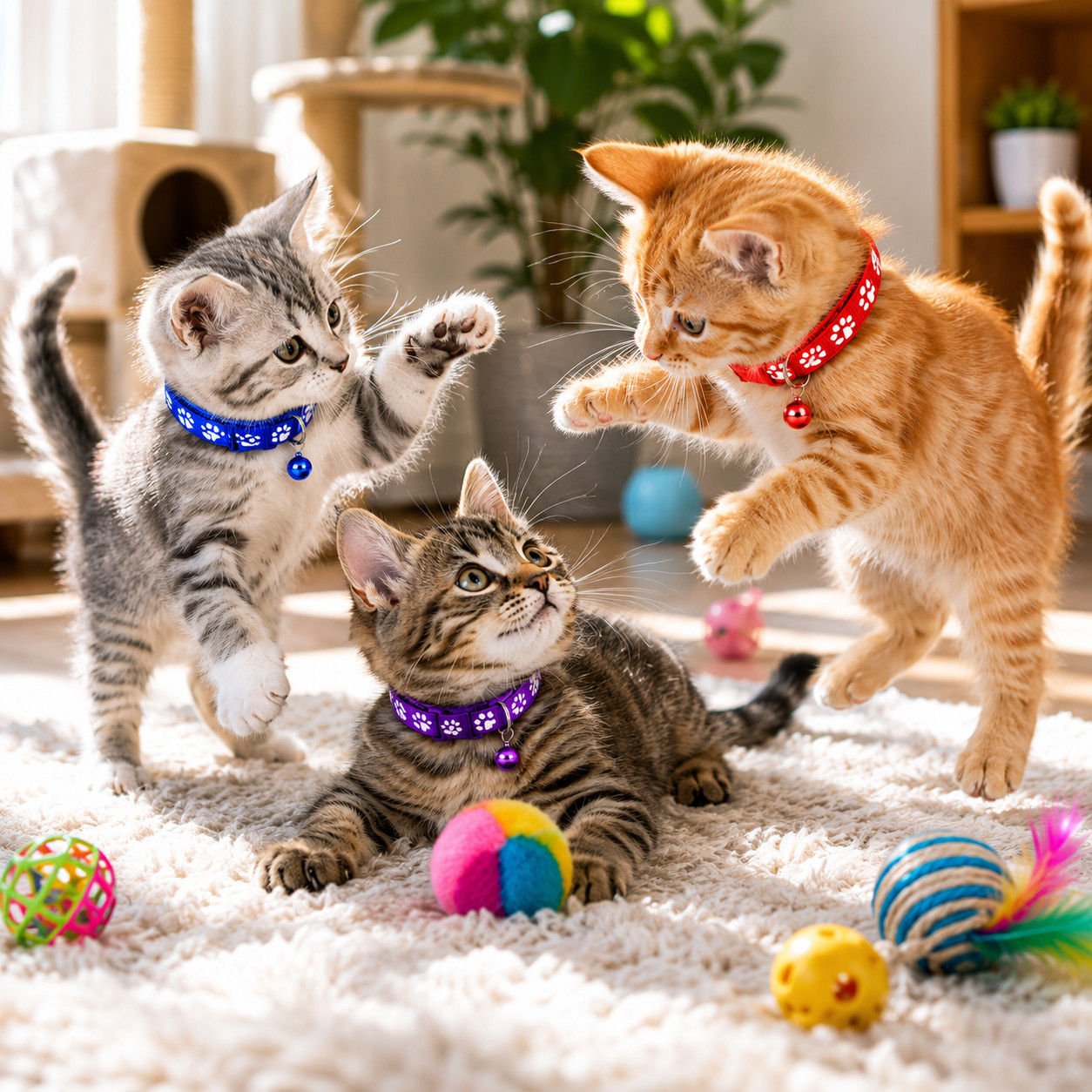 Reflective Nylon Cat Collar with Bell Adjustable Safety Collar for Cats & Dogs