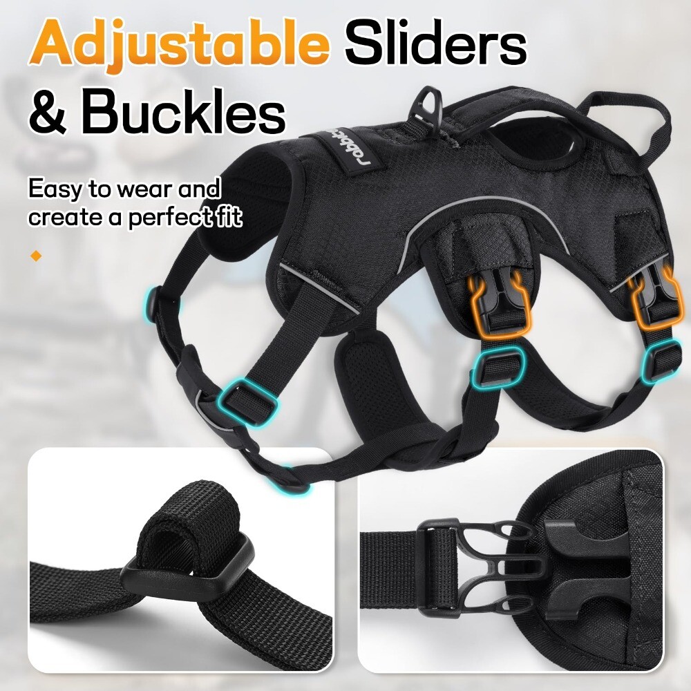 rabbitgoo Escape Proof Dog Harness with Lift Handle Reflective Adjustable Vest