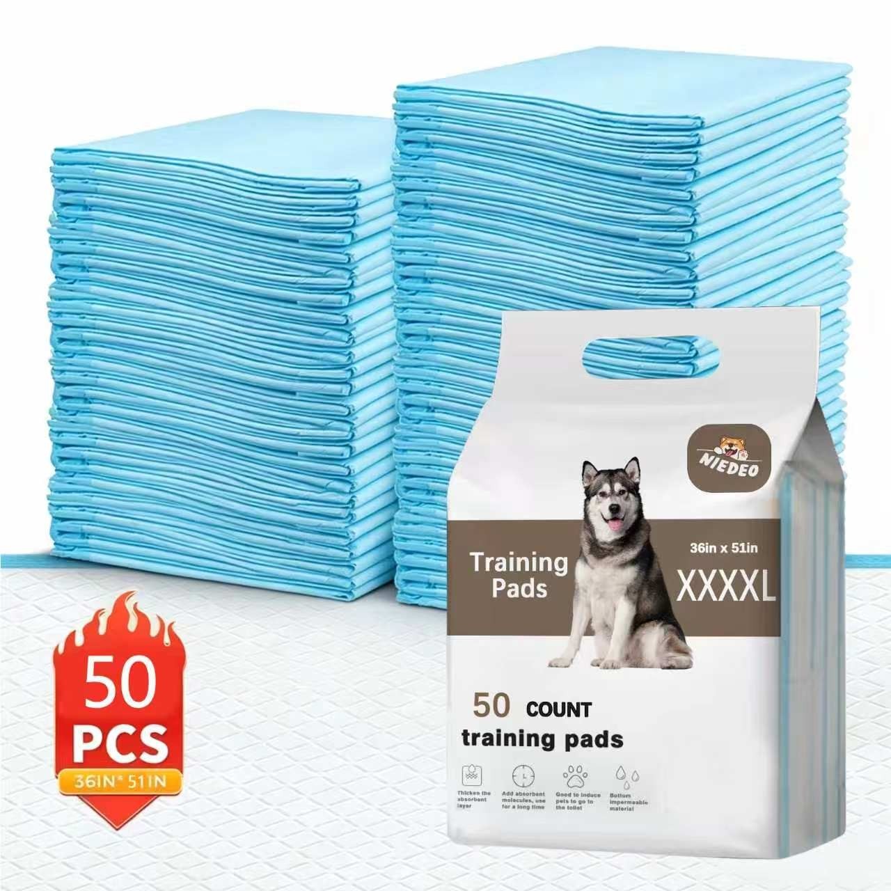 50 Count 36×51 Inch Extra Large Dog Pee Pads, Super Absorbent Leak-Proof Puppy