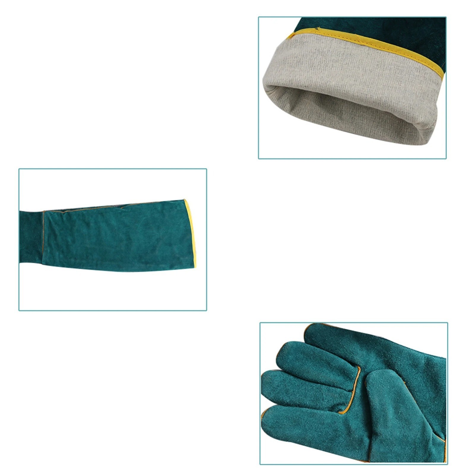 Animal Handling Gloves Leather Sleeve Bite Proof Dog Cat Bird Reptile Protection