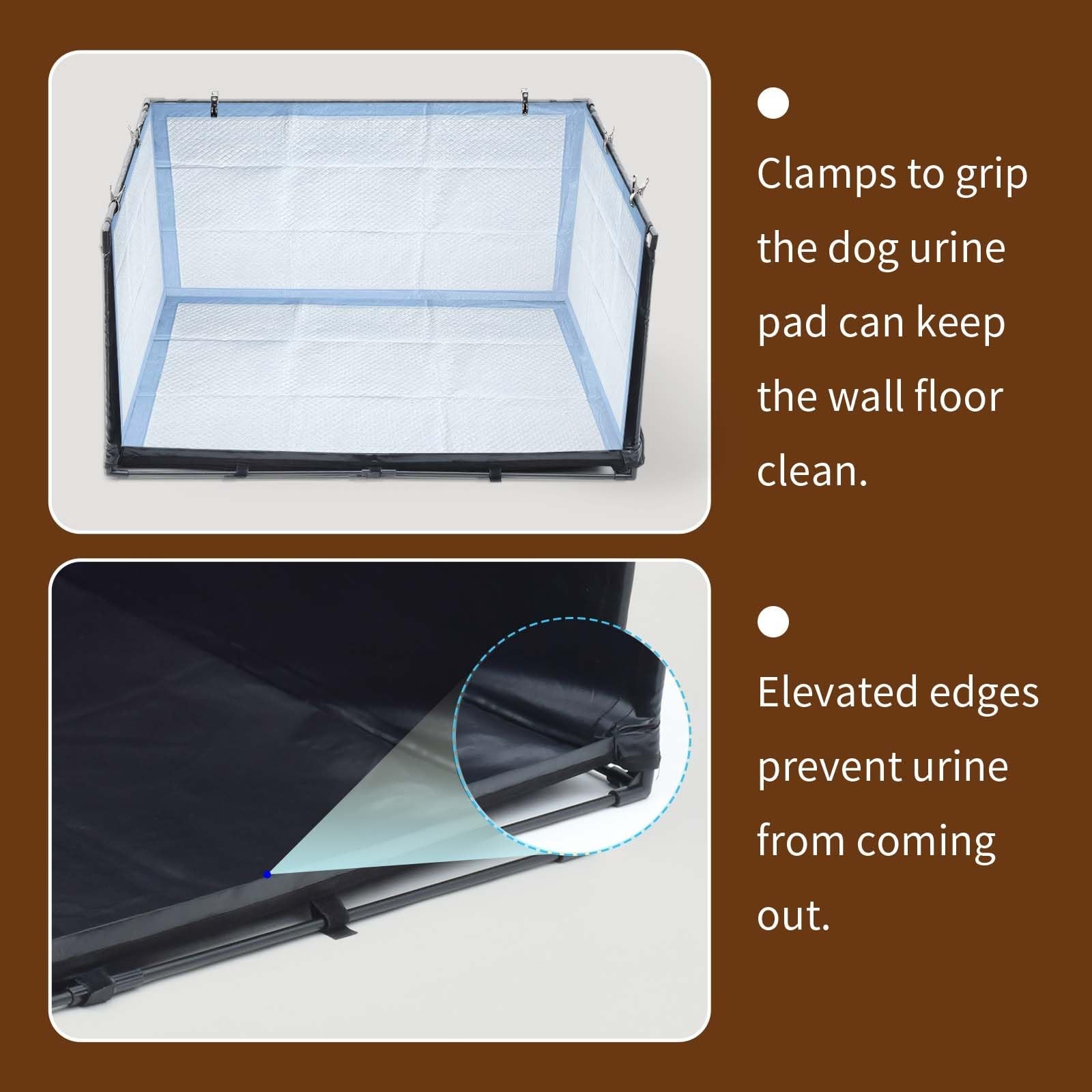 Dog Litter Box Indoor for Medium Dogs,Pee Pad Holder with High Walls(34.64″*2…