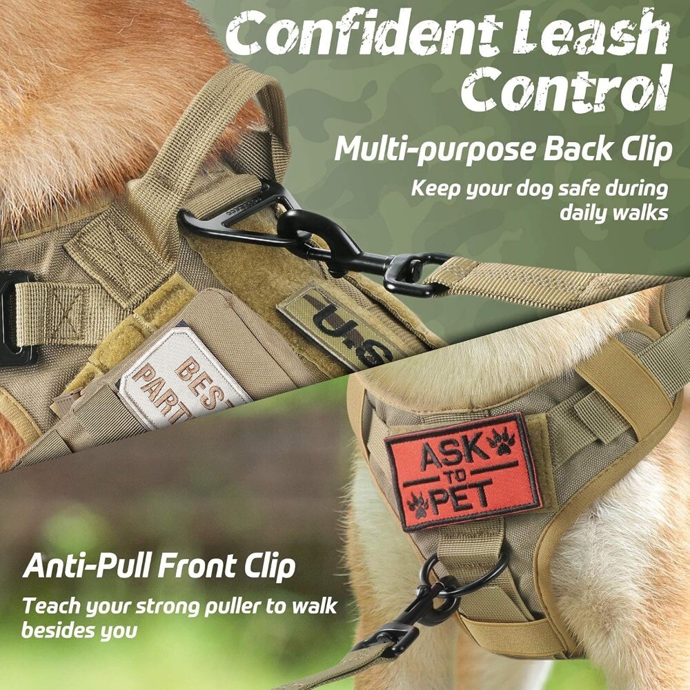 rabbitgoo No-pull Tactical Dog Harness Extra Large Military Training Vest Handle