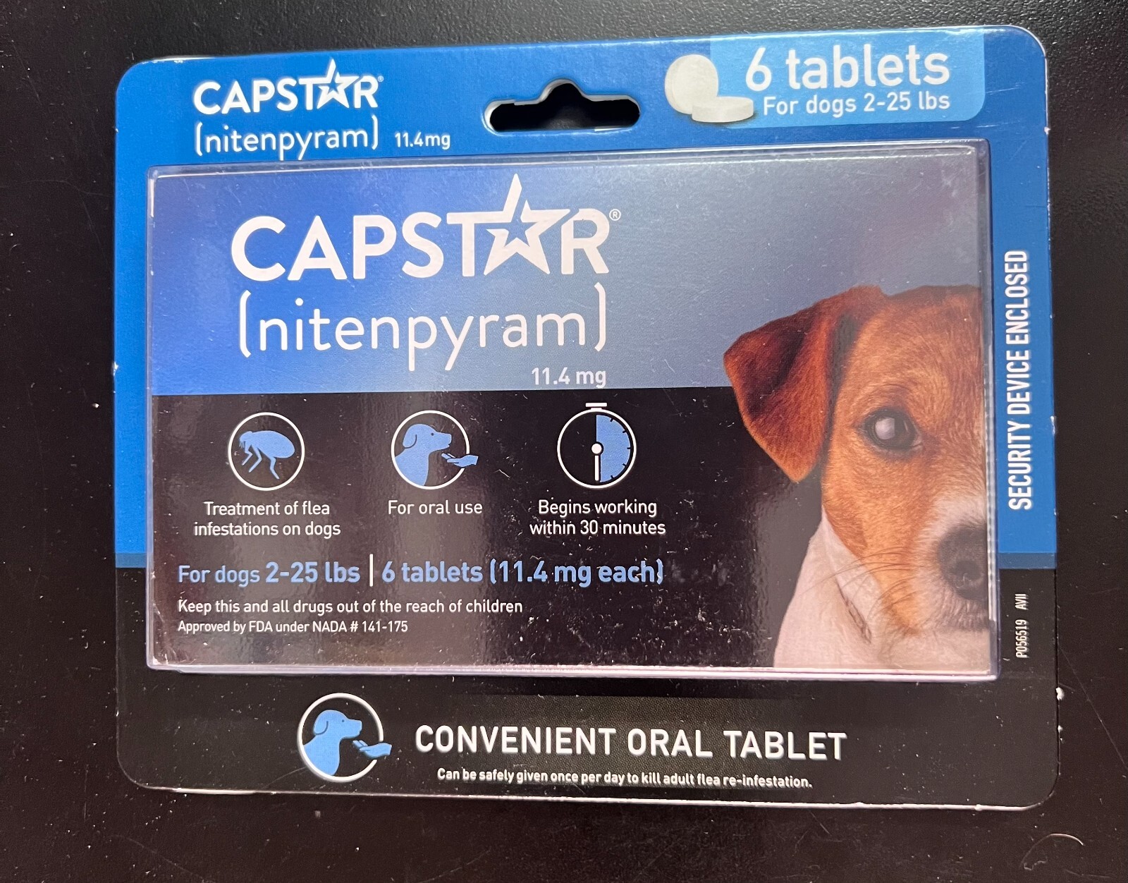 CAPSTAR Fast-Acting Oral Treatment for Small Dogs 2-25 lbs 6 Tabs 3370