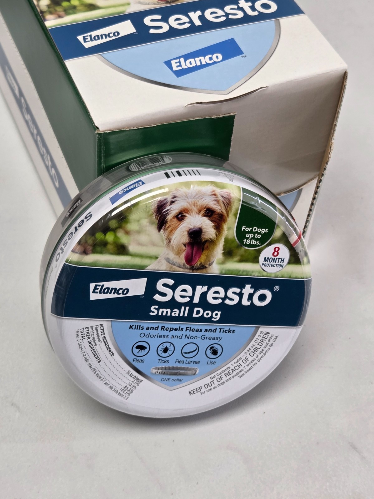 Seresto Flea and Tick Collar 8 Months Protection for SMALL Dogs – 18lbs Sealed