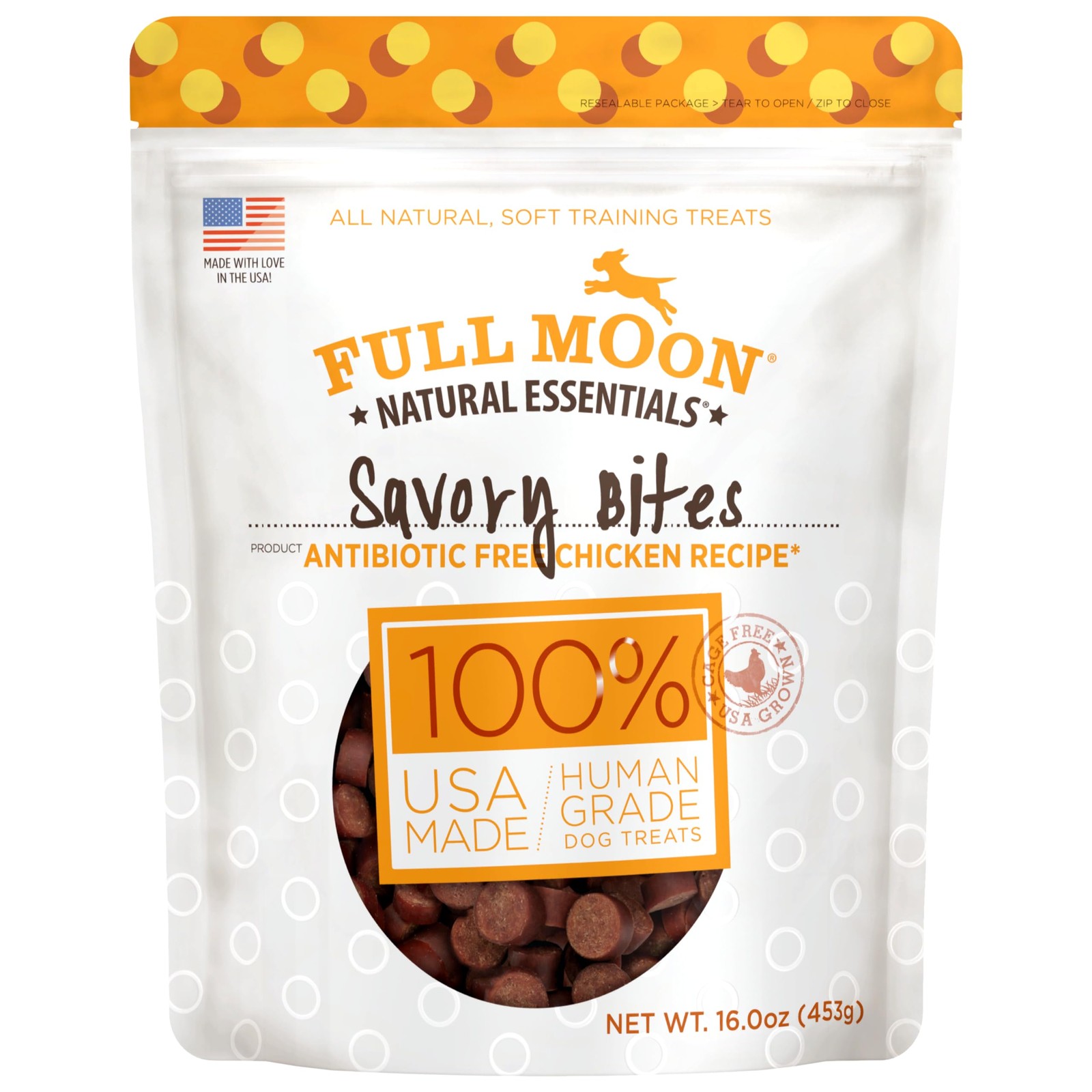 Full Moon Chicken Dog Treats Human Grade Savory Bites 16oz