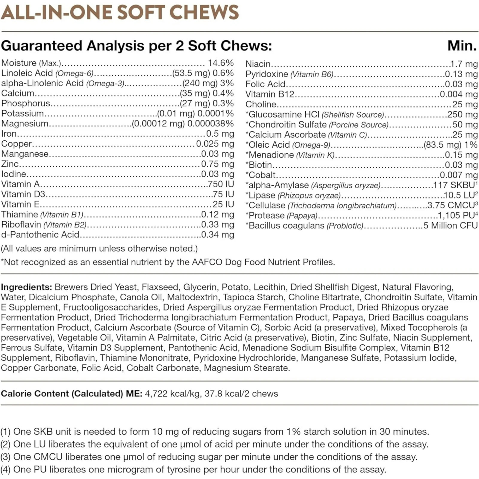 NaturVet All-In-One Digestive Skin and Coat Joint Vitamins Soft Dog Chew 120 ct