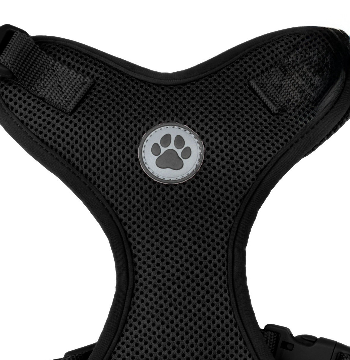 Vibrant Life Mesh Adjustable, Reflective Dog Harness, Black, Medium Paw NWOT