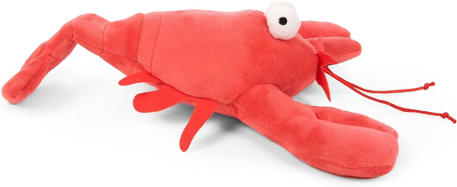 goDog Action Plush Lobster Animated Squeaky Dog Toy, Chew Guard Technology – Red