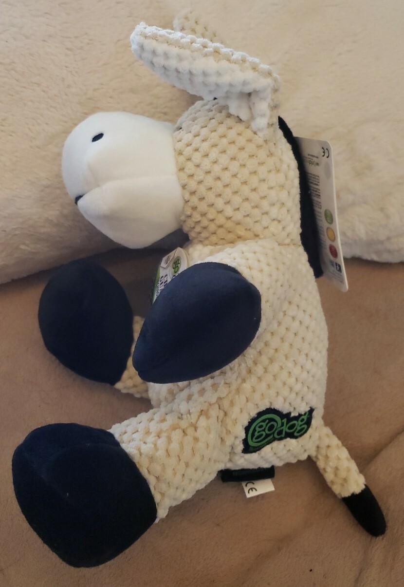 Godog Checkered Plush Donkey Chew Guard Small