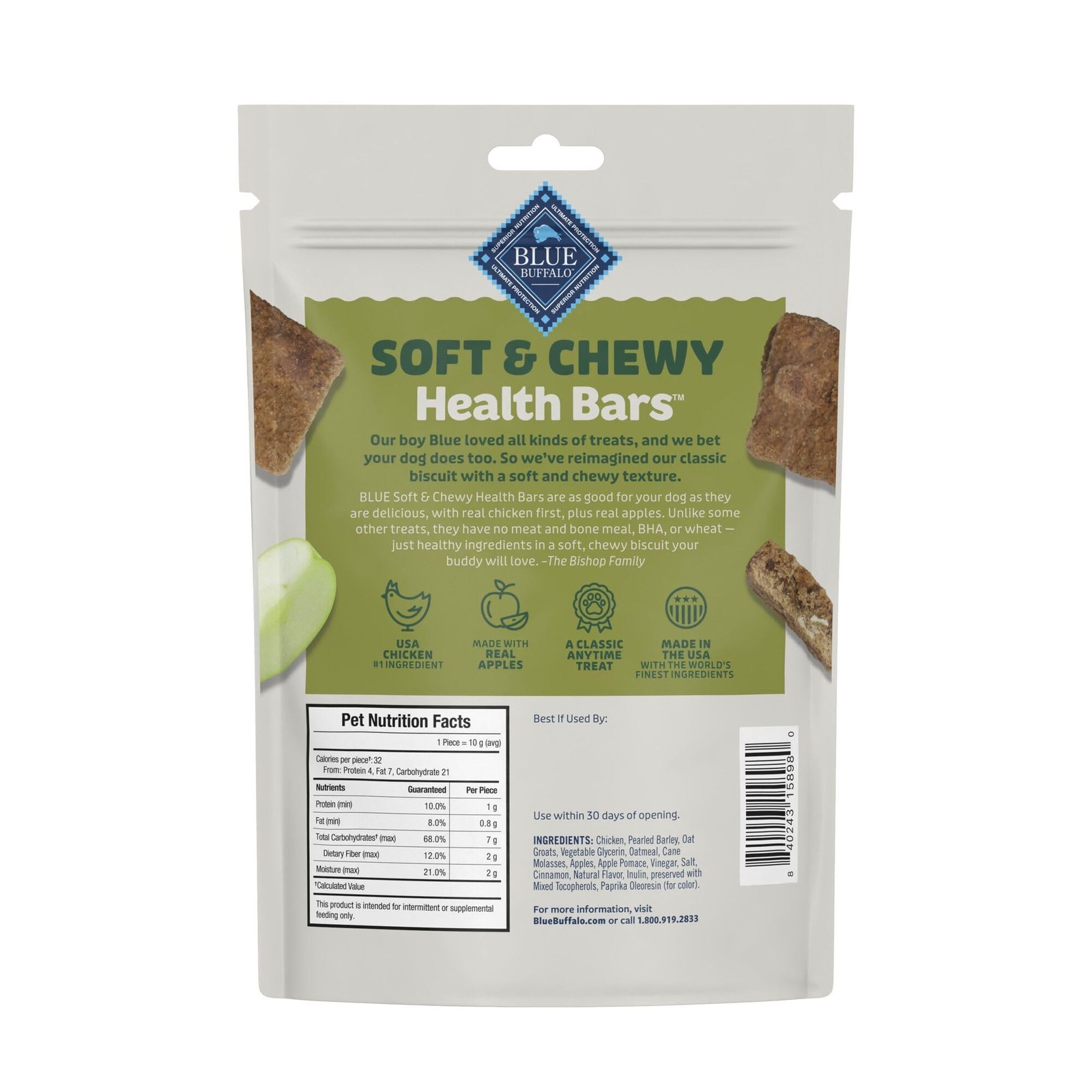 Blue Buffalo Soft & Chewy Health Bars, Baked with Real 9 Ounce (Pack of 1)