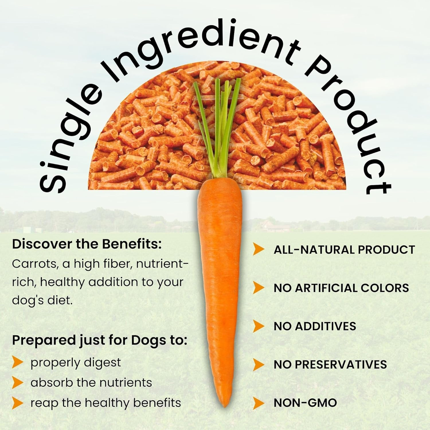 Original Carrots for Dogs – Fiber for Perfect Poop, Dog Food Toppers for Picky E