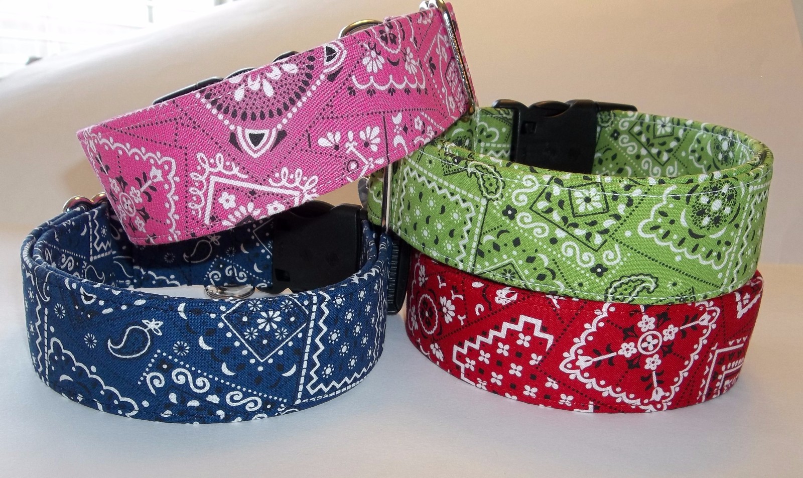 Flamingo Hot Pink Bandana Terris Dog Collar handmade adjustable charming western